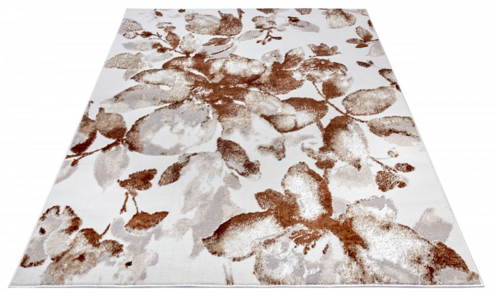 Kusový koberec Shine 105921 Floral White Brown č.4