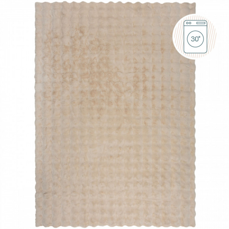 Kusový koberec Waffle Faux Fur Ivory č.2
