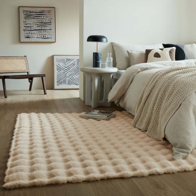 Kusový koberec Waffle Faux Fur Ivory č.3
