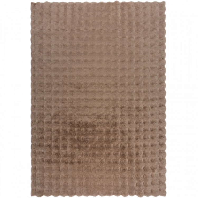 Kusový koberec Waffle Faux Fur Taupe č.1