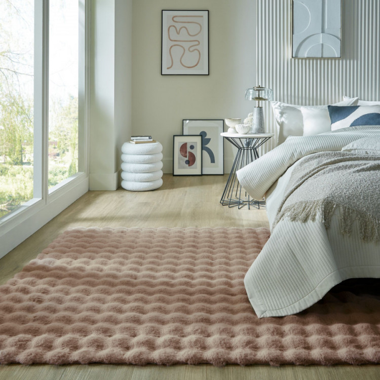 Kusový koberec Waffle Faux Fur Taupe č.3