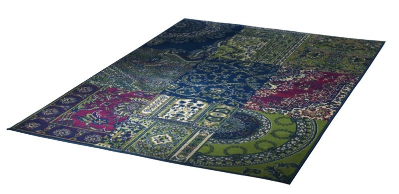 Kusový koberec Prime Pile 101191 Patchwork Optik Grün/Blau č.2