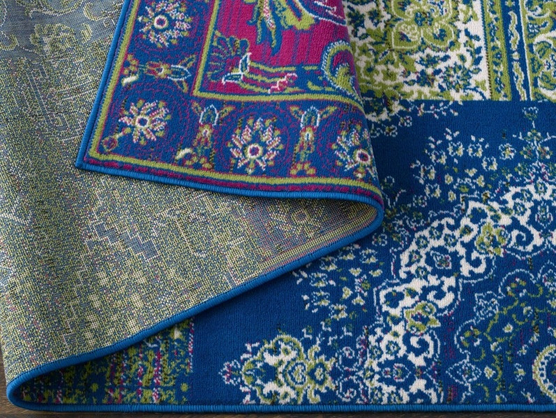 Kusový koberec Prime Pile 101191 Patchwork Optik Grün/Blau č.3