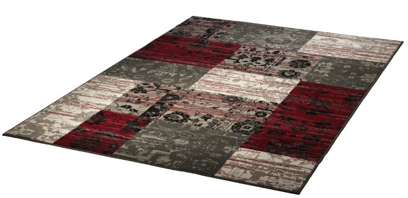 Kusový koberec Prime Pile 101188 Patchwork Optik Rot/Grau/Beige č.2