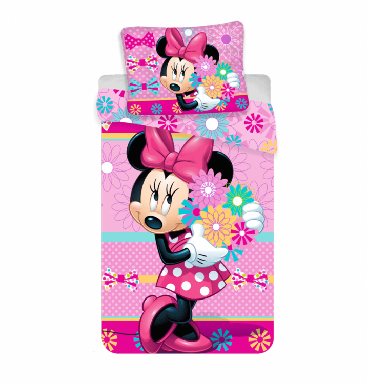 Dětské povlečení MINNIE Bows and flowers 140x200 cm a 70x90 cm č.1