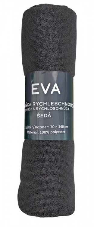 Rychleschnoucí osuška EVA šedá 70x140 cm č.2