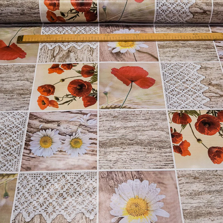 Ubrusovina PVC metráž VLČÍ MÁK šíře 140 cm č.1