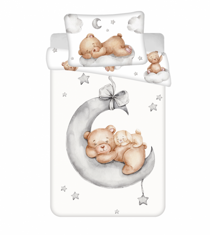 Povlečení bavlna MEDVÍDEK Ribbon baby 40x60 a 100x135 cm č.1