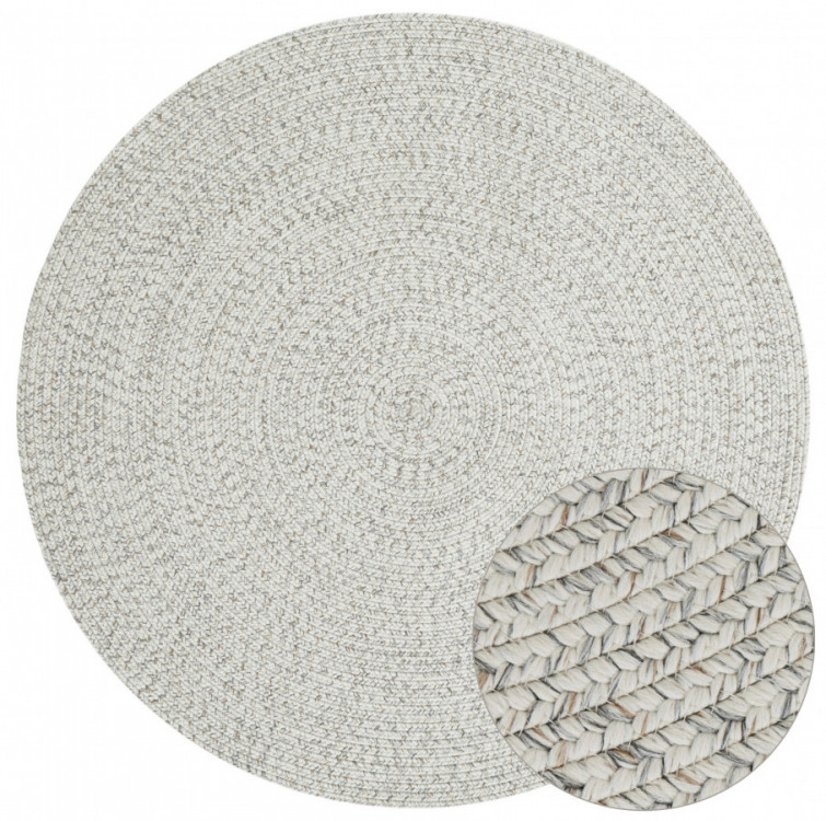 Kusový koberec Braided 105553 Light Melange kruh – na ven i na doma č.6