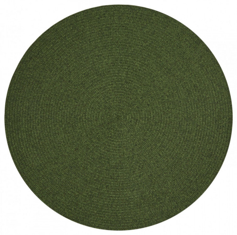 Kusový koberec Braided 105554 Green kruh – na ven i na doma č.1