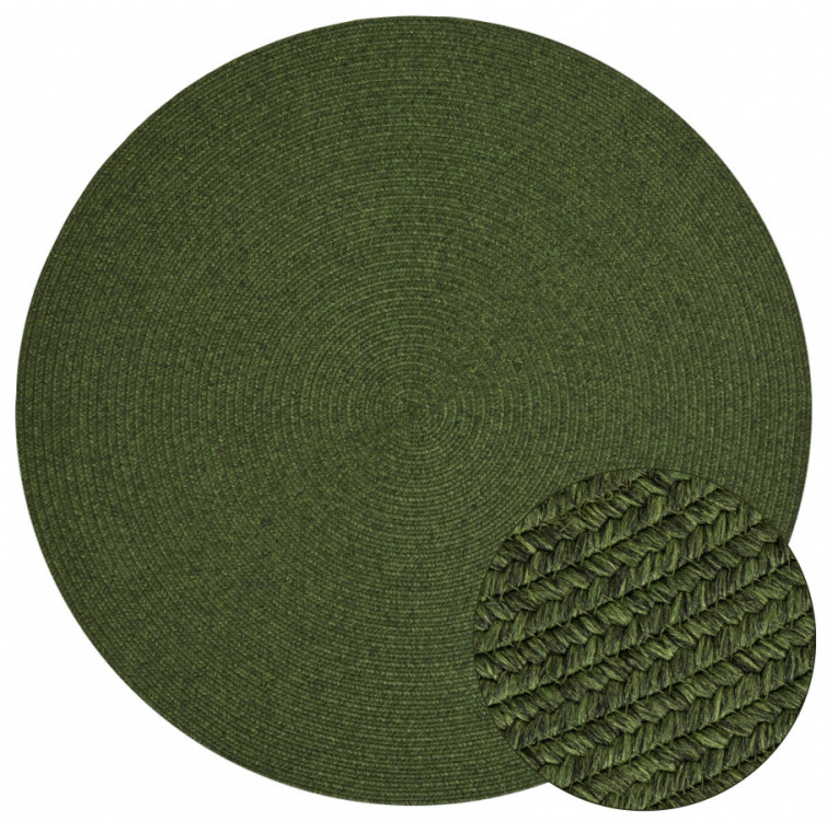 Kusový koberec Braided 105554 Green kruh – na ven i na doma č.6