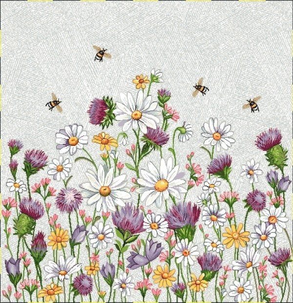 Povlak gobelín Kopretiny a bodláky 45x45 cm č.1