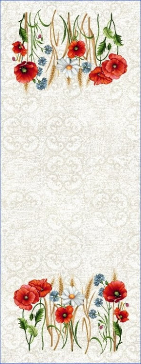 Ubrus štola Vlčí máky a chrpy 45x140 cm č.1