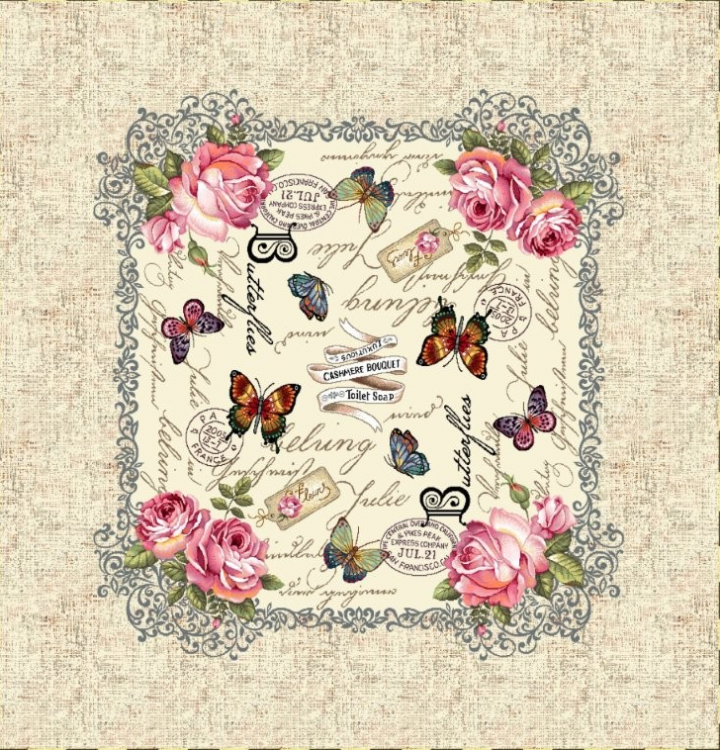 Ubrus Vintage Fleurs Julie 100x100 cm č.1