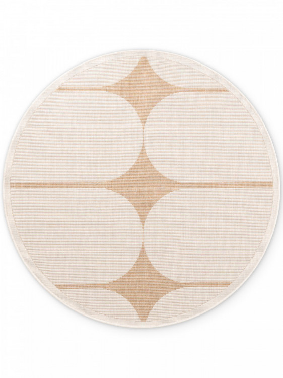 Kusový koberec Duet Bowen 106245 Beige/White kruh - na ven i na doma č.1