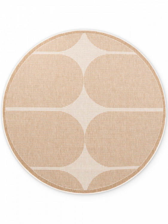 Kusový koberec Duet Bowen 106245 Beige/White kruh - na ven i na doma č.2