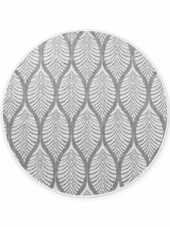 Kusový koberec Duet Liora White/Gray kruh - na ven i na doma č.2