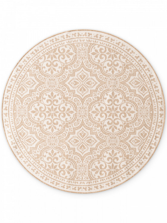 Kusový koberec Duet Rosel Beige/White kruh - na ven i na doma č.2