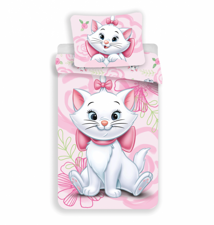 Dětské povlečení Marie Cat Pink 140x200 a 70x90 cm č.1