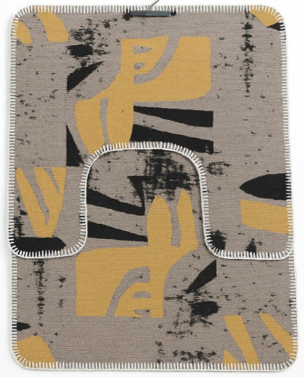 Koupelnový set z recyklované bavlny s výkrojem 50x50 cm + 50x70cm béžový č.1