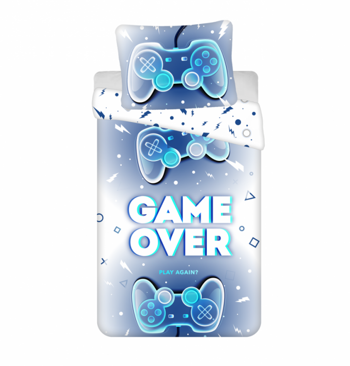 Dětské povlečení GAME OVER 140x200 a 70x90 cm č.1