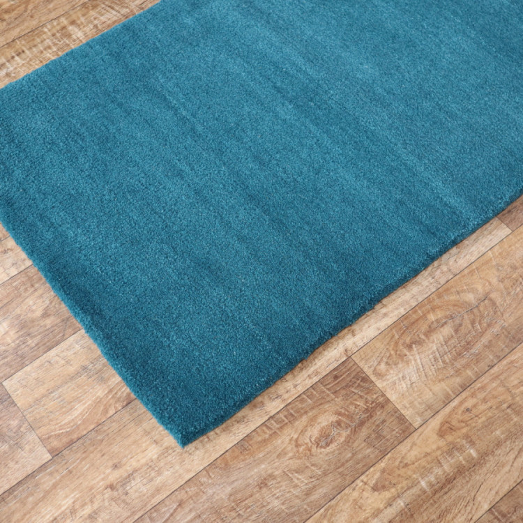 Ručně všívaný kusový koberec Asra wool petrolej č.2