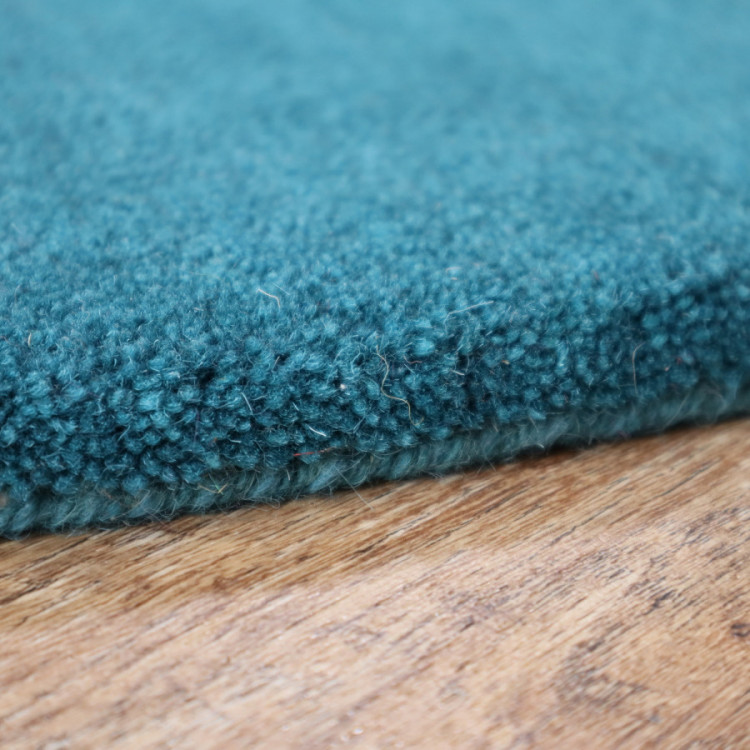 Ručně všívaný kusový koberec Asra wool petrolej č.4