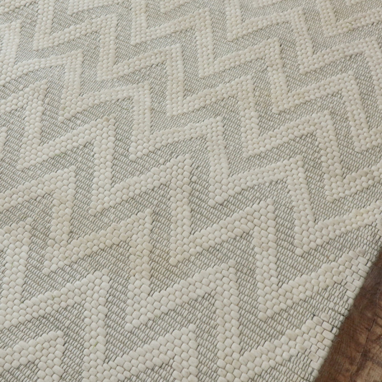 Kusový ručně tkaný koberec Woolen 5 White č.2