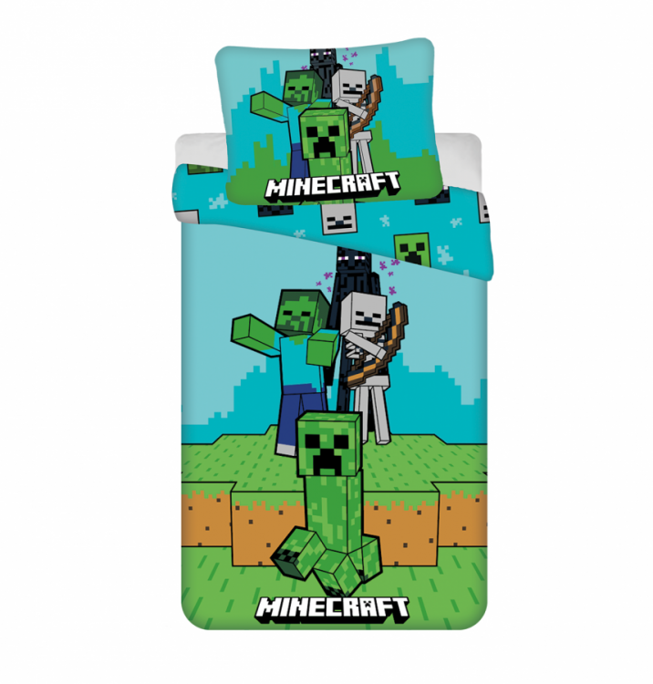 Dětské povlečení MINECRAFT MOBS 140x200 a 70x90 cm č.1