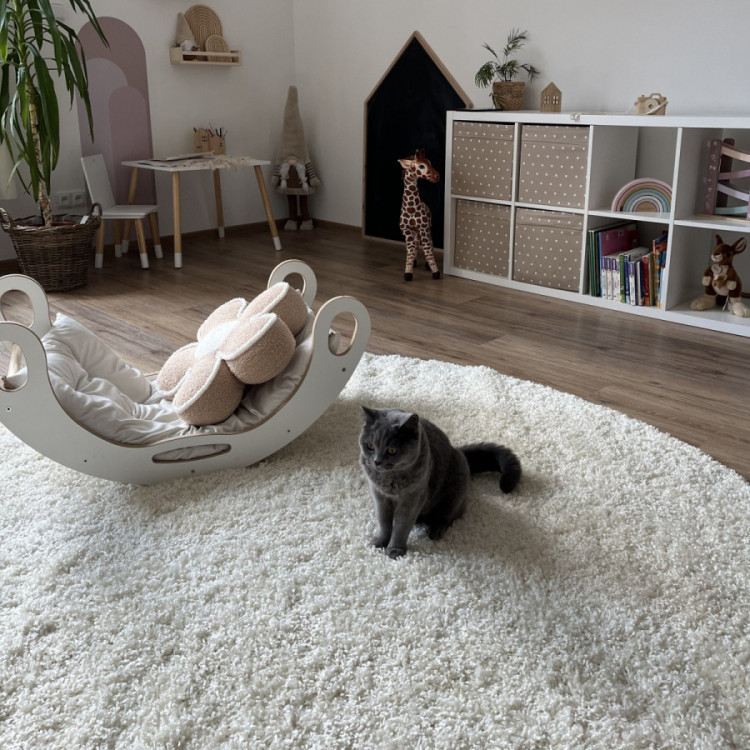 Kusový koberec Life Shaggy 1500 cream kruh č.5