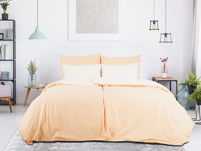 Povlečení Double face meruňková/popelavá 240x200 cm a 2x 70x90 cm č.1