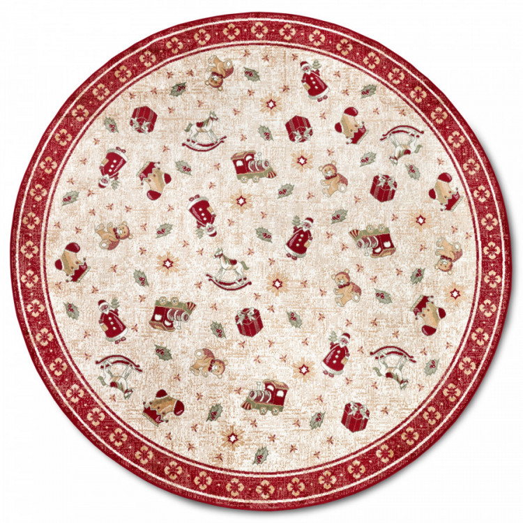 Kusový koberec Villeroy & Boch Toy's delight se střiženým vlasem 106217 Red, Multicolor kruh č.1