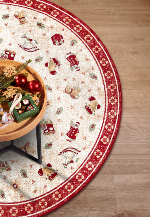 Kusový koberec Villeroy & Boch Toy's delight se střiženým vlasem 106217 Red, Multicolor kruh č.4