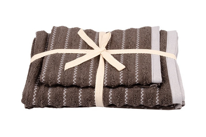 Set ručník + osuška MAISON šedý 50x70 cm + 70x140cm č.1