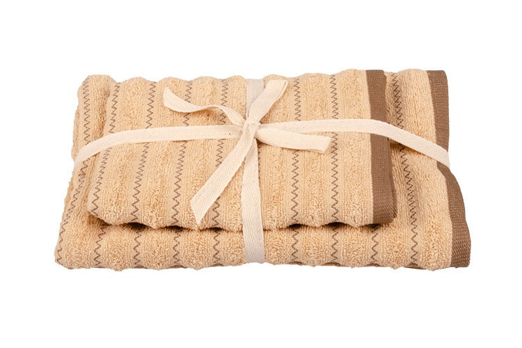 Set ručník + osuška MAISON béžový 50x70 cm + 70x140cm č.1
