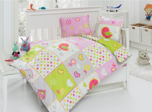 Povlečení bavlna Ptáčci baby 40x60 a 100x135 cm č.1