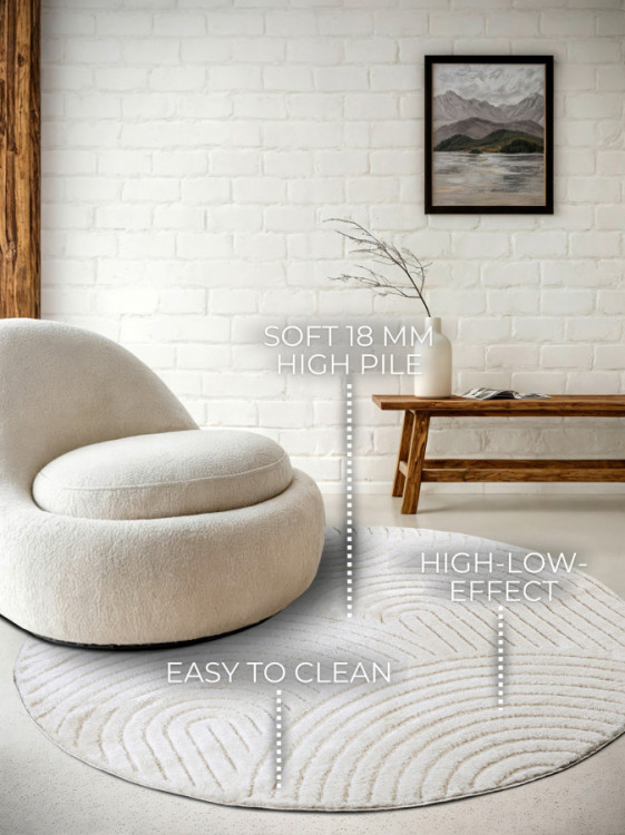 Kusový koberec New York 106203 White kruh č.10