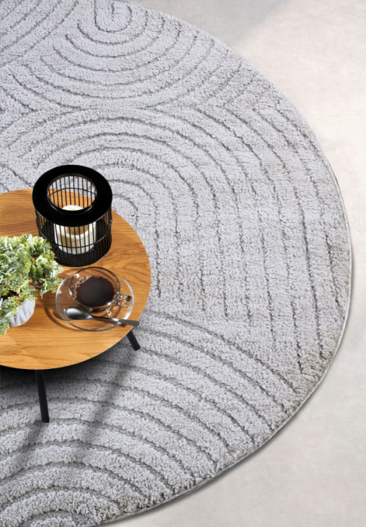 Kusový koberec New York 106205 Light Grey kruh č.3