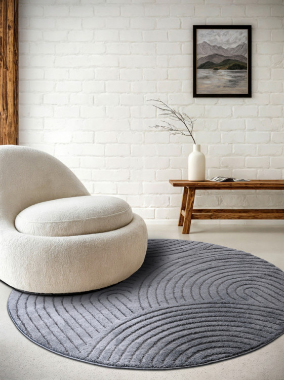 Kusový koberec New York 106206 Antracite kruh č.7