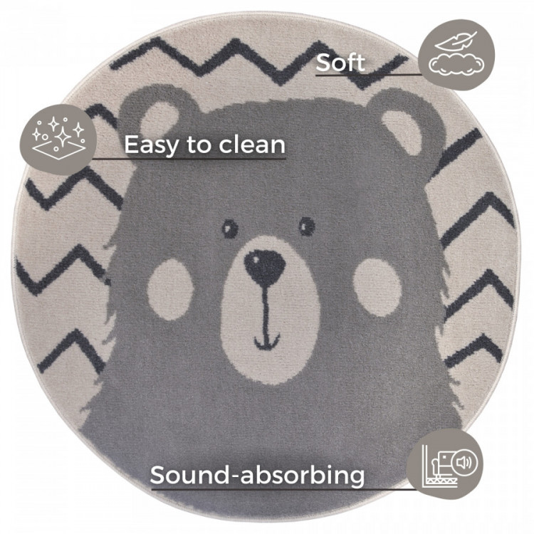 Dětský koberec Adventures 105964 Cream Grey kruh č.6