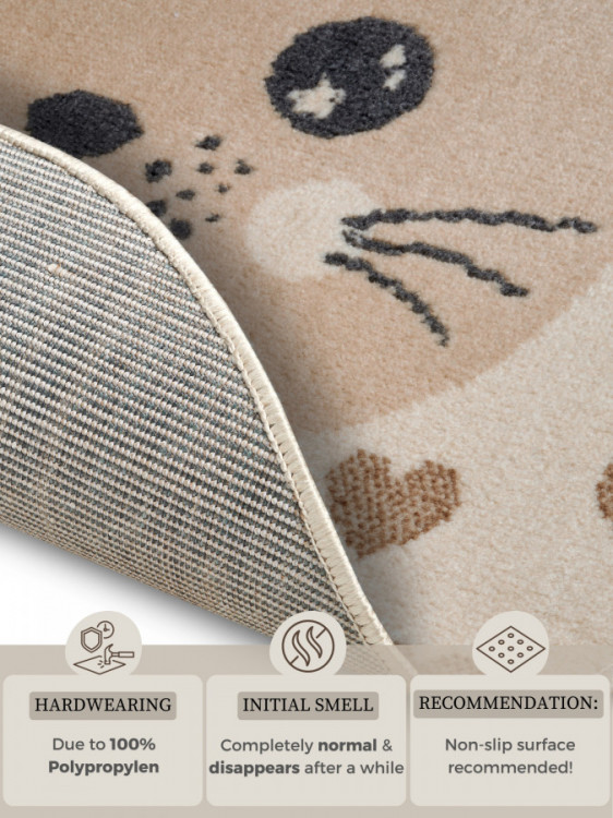 Dětský koberec Adventures 105963 Cream Beige kruh č.5