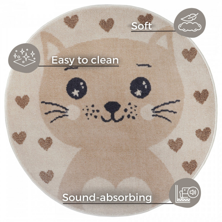 Dětský koberec Adventures 105963 Cream Beige kruh č.6