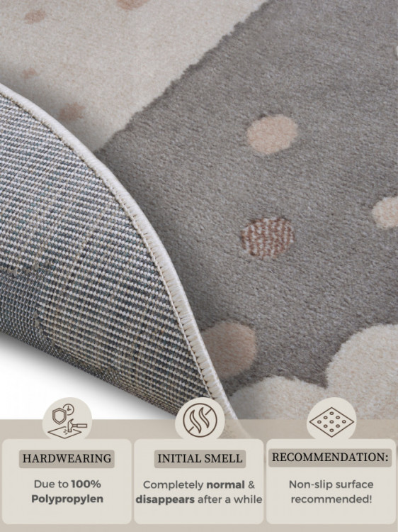 Dětský koberec Adventures 105969 Cream Grey kruh č.5