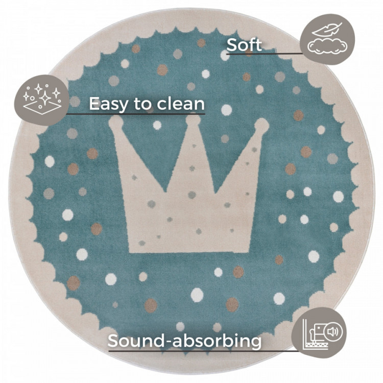 Dětský koberec Adventures 105970 Cream Blue kruh č.6