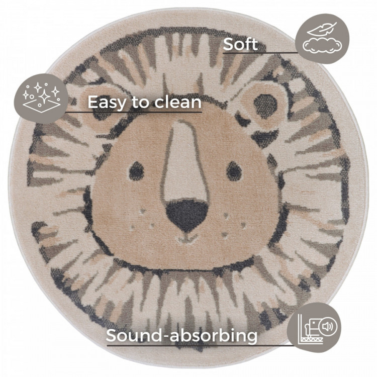 Dětský koberec Adventures 105966 Cream Grey kruh č.6