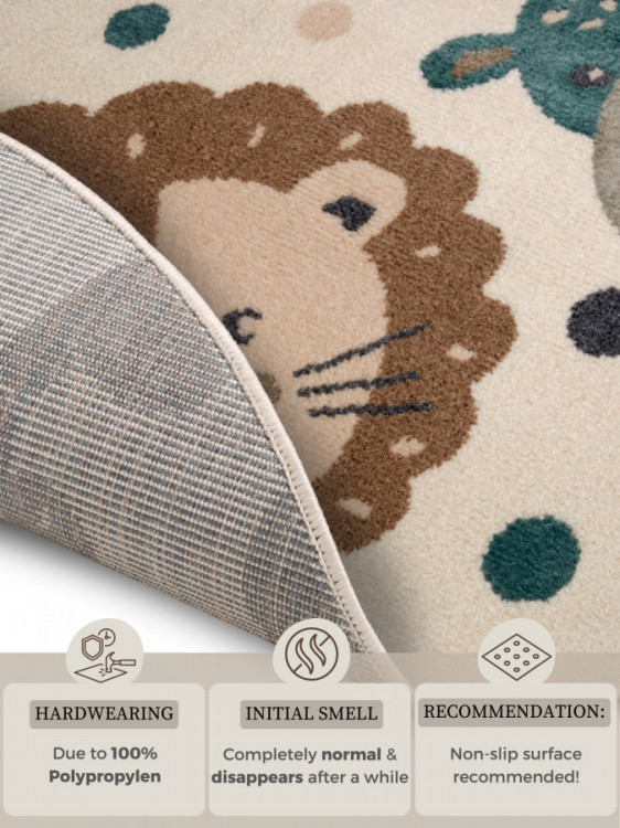 Dětský koberec Adventures 105968 Cream Brown Blue kruh č.5