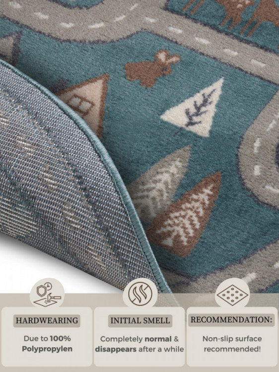 Dětský koberec Adventures 105967 Blue Grey kruh č.5