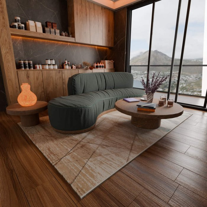 Kusový koberec Gava 32THW béžovo šedý - 120 x 170 cm č.4