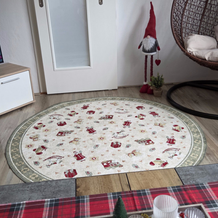 Kusový koberec Villeroy & Boch Toy's delight se střiženým vlasem 106218 Green, Multicolor kruh č.11