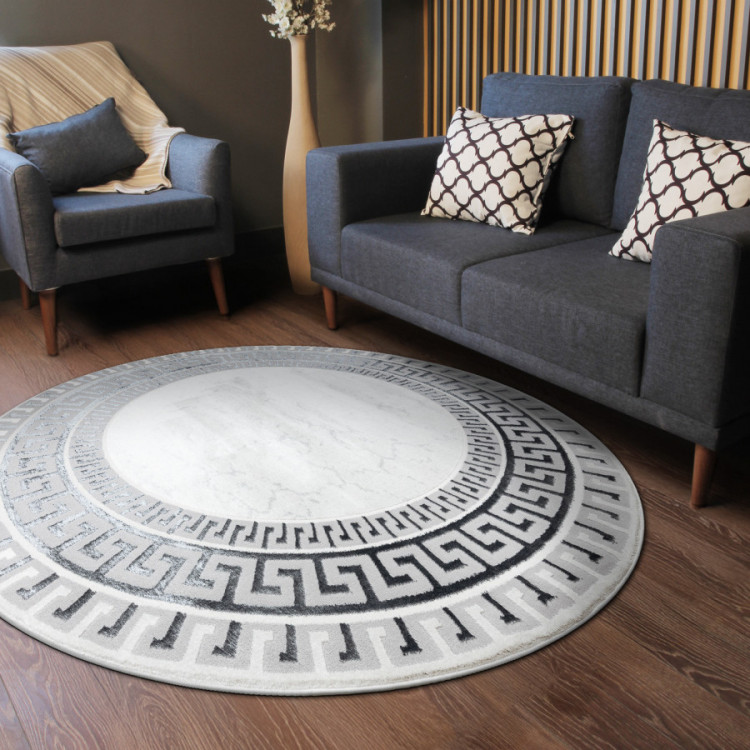 Kusový koberec Allure 1960 white/grey kruh č.8